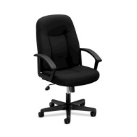 Hvl601 Executive Highback Chair Centertilt Fixed Arms Black Fabric