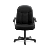 Hvl601 Executive Highback Chair Centertilt Fixed Arms Black Fabric