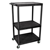 Luxor Black Endura 3 Shelf Presentation Cart 54 14H