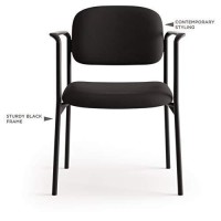 Hon Scatter Guest Chair - Upholstered Stacking Chair With Arms, Office Furniture, Charcoal (Hvl616)