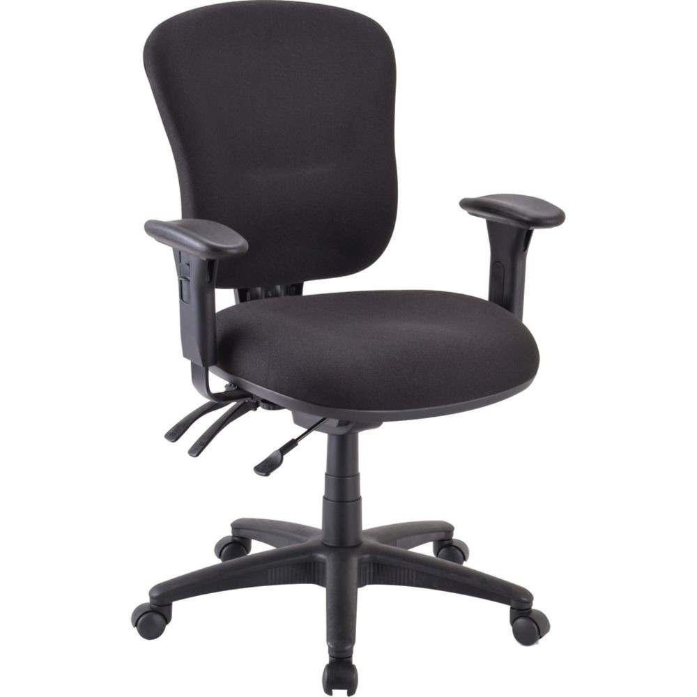 Lorell Accord Midback Task Chair Black Polyester Seat Black Frame 1 Each