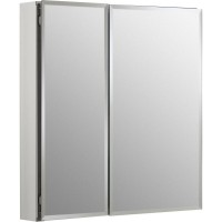 Kohler Kcbclc2526Fs Beveled Medicine Cabinet With Mirror Doors Adjustable Shelves Rectangular Beveled Edge Frame 25 X 26