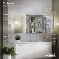 Kohler Kcbclc2026Fs Beveled Medicine Cabinet With Mirror Door Adjustable Shelves Rectangular Beveled Edge Frame 20 X 26