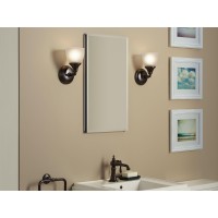 Kohler Kcbclc1526Fs Beveled Medicine Cabinet With Mirror Door Adjustable Shelves Rectangular Beveled Edge Frame 15 X 26