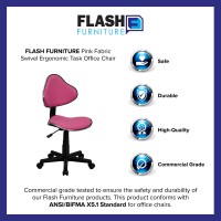 Flash Furniture Whitney Pink Fabric Swivel Ergonomic Task Office Chair