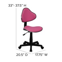 Flash Furniture Whitney Pink Fabric Swivel Ergonomic Task Office Chair