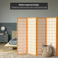 Oriental Furniture 5 Ft. Tall Window Pane Shoji Screen - Honey - 5 Panels