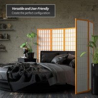 Oriental Furniture 5 Ft. Tall Window Pane Shoji Screen - Honey - 5 Panels