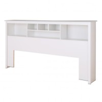 King Bookcase Headboard White