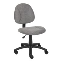 Boss Office Products Perfect Posture Delux Fabric Task Chair Without Arms In Grey