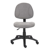 Boss Office Products Perfect Posture Delux Fabric Task Chair Without Arms In Grey