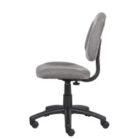 Boss Office Products Perfect Posture Delux Fabric Task Chair Without Arms In Grey