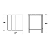 Polywood Ect18Te Long Island 18 Side Table Teak