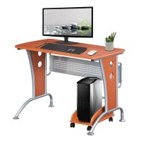 Modern Computer Desk With Mobile Cpu Caddy. Color: Dark Honey