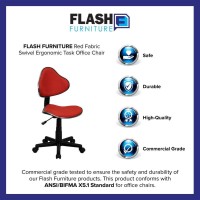 Flash Furniture Whitney Red Fabric Swivel Ergonomic Task Office Chair