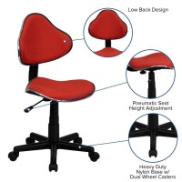 Flash Furniture Whitney Red Fabric Swivel Ergonomic Task Office Chair