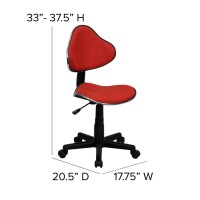 Flash Furniture Whitney Red Fabric Swivel Ergonomic Task Office Chair