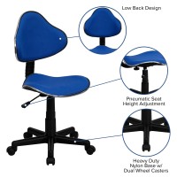 Flash Furniture Whitney Blue Fabric Swivel Ergonomic Task Office Chair