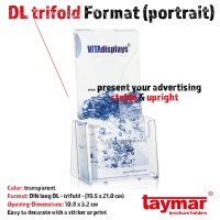 Taymar Single Pocket Dispenser For Dl Leaflets And Brochures