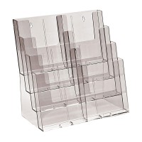 Taymar 4C330 Versatile Clear Plastic Leaflet Display Stand. Suitable For A4/A5/Dl Leaflets, Flyers, Literature & Brochures. Desktop Or Wall Mounted