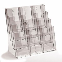 Taymar 4C330 Versatile Clear Plastic Leaflet Display Stand. Suitable For A4/A5/Dl Leaflets, Flyers, Literature & Brochures. Desktop Or Wall Mounted