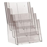 Taymar 4C230 Four Tier Display Stand For A4/Dl Leaflets And Brochures - Clear