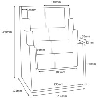 Taymar 4C230 Four Tier Display Stand For A4/Dl Leaflets And Brochures - Clear