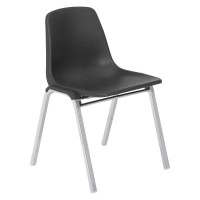 Nps 8100 Series Poly Shell Stacking Chair, Black