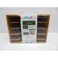 Lipper International 811 Bamboo Wood File Organizer With 4 Dividers, 12 3/4