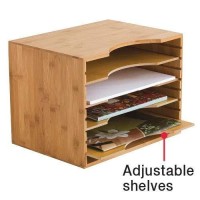 Lipper International 811 Bamboo Wood File Organizer With 4 Dividers, 12 3/4
