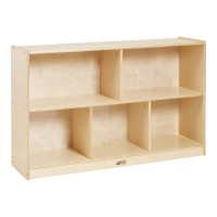 Ecr4Kids 5-Compartment Mobile Storage Cabinet, 30In, Classroom Furniture, Natural