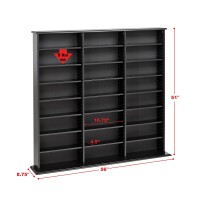 Prepac Triple Width Wall Storage, Black