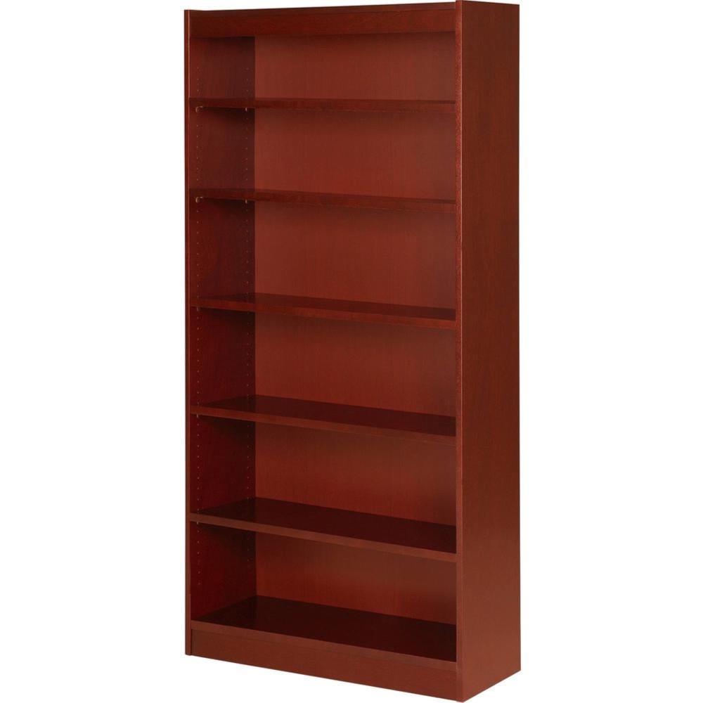 Lorell Six Shelf Panel Bookcase 36 X 12 X 08 X 72 6 Shelves Material Veneer Finish Cherry