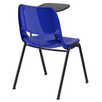 Flash Furniture Blue Ergonomic Shell Chair With Left Handed Flip-Up Tablet Arm