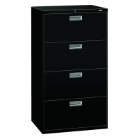 Hon Brigade 600 Series Lateral File, 4 Legal/Letter-Size File Drawers, Black, 30