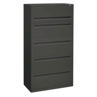 Hon Brigade 700 Series Lateral File 5 Drawers Full Integral Pull 36W X 1914D X 67H Charcoal Finish