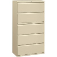 Hon Brigade 800 H885 Lateral File 36 X 18 X 67 5 Drawers Finish Putty