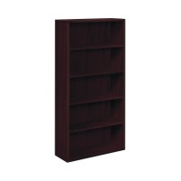 The Hon Company 10500 Bookcase, 5 Shelves, Laminate, Mahogany