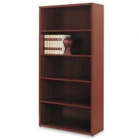 The Hon Company 10500 Bookcase, 5 Shelves, Laminate, Mahogany