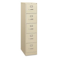Hon 310 Series Vertical File Cabinet Letter Width, 5 Drawers, Putty (H315)