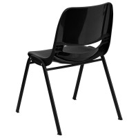 Flash Furniture Black Ergonomic Shell Chair With Left Handed Flip-Up Tablet Arm