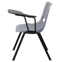 Flash Furniture Gray Ergonomic Shell Chair With Left Handed Flip-Up Tablet Arm