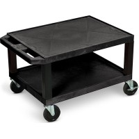 Hwilson Tuffy Black 2 Shelf Av Cart