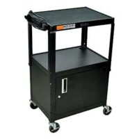 Luxor Black 42 Adj Height Cart W Cabinet