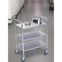 Luxor L100S3 Stainless Steel Cart, 3 Shelves
