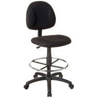 Boss Office Products Ergonomic Works Drafting Chair Without Arms In Black