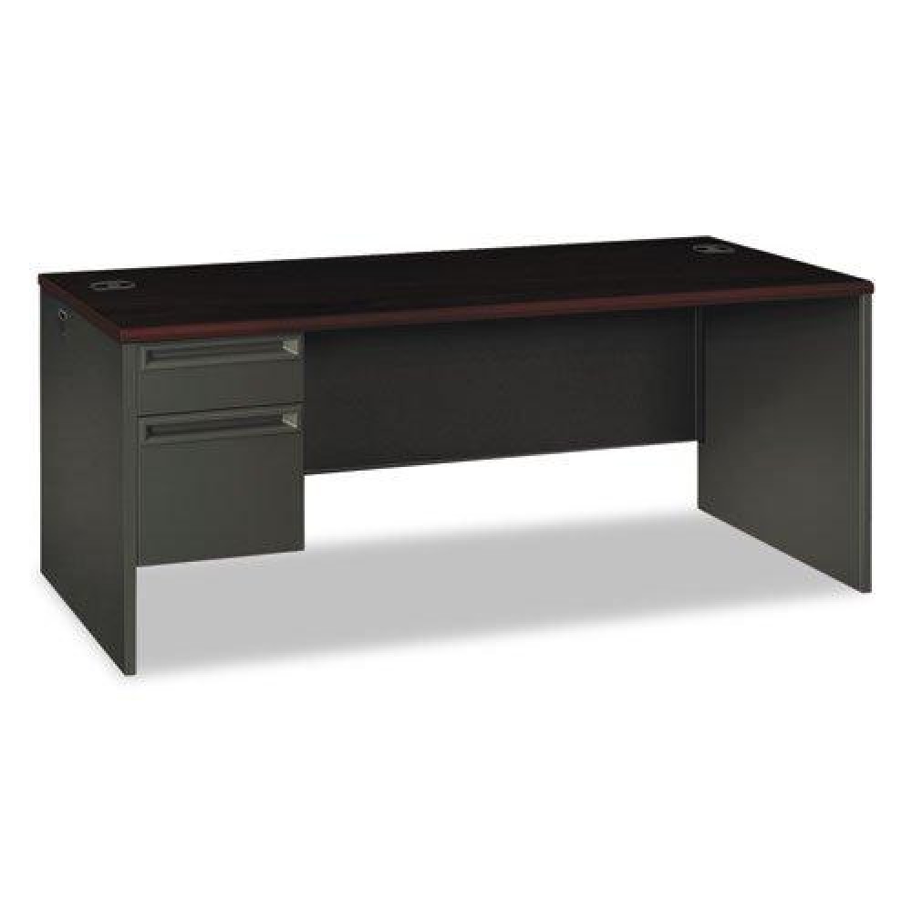 Hon-38000 Series Left Pedestal Desk 72W X 36D X 29-12H Mahoganycharcoal