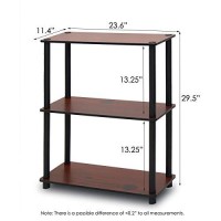 Furinno Turnntube 3Tier Compact Multipurpose Shelf Display Rack Dark Cherry