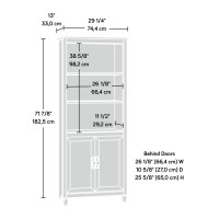 Sauder Edge Water Library/Book Shelf With Doors, L: 29.29