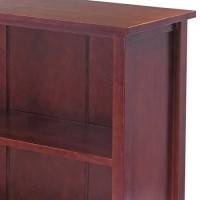 Winsome Wood Milan Wood 3 Tier Open cabinet and 6 Rattan Baskets in Walnut Finish
